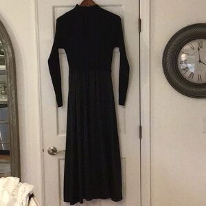 Classic Long Sleeve Black Maxi Dress, knit top, worn once.